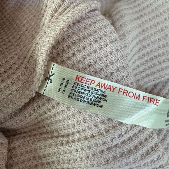 FREE PEOPLE On A Cloud Long Sleeve Bodysuit In Blush Tint size XS NWT cotton - Picture 7 of 10